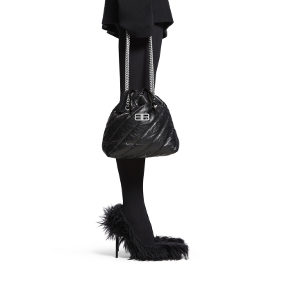 WOMEN'S CRUSH SMALL TOTE BAG QUILTED IN BLACK